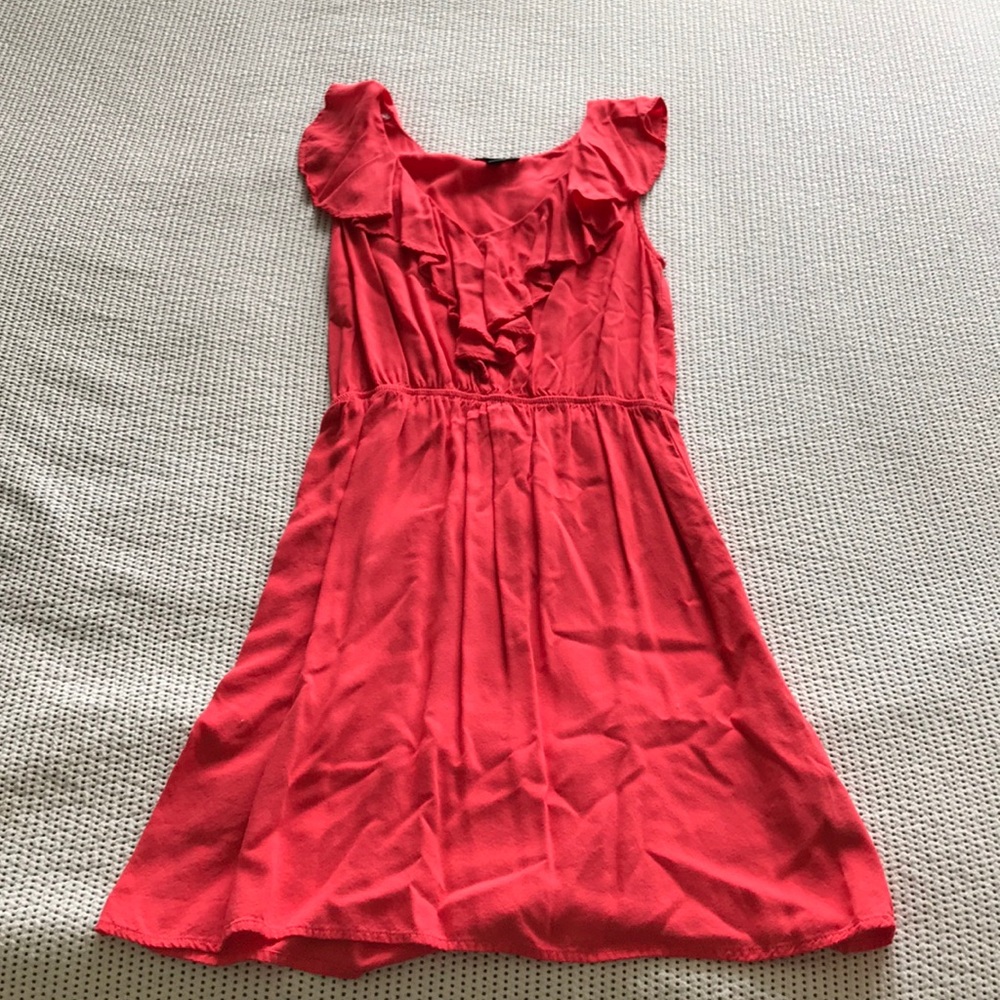 Ruffle neckline dress